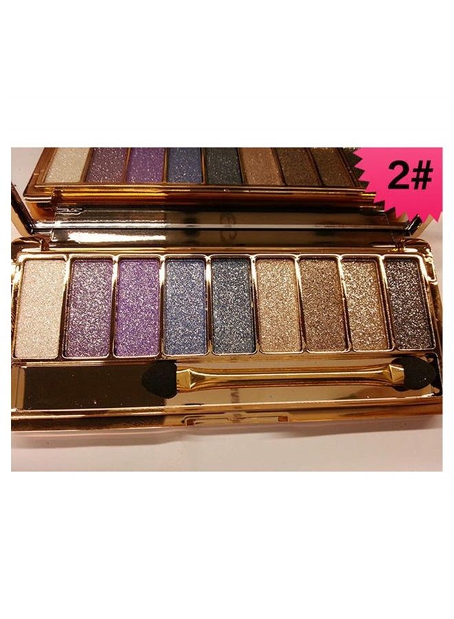 DISAAR BEAUTY 9 Colors Glitter Eyeshadow Eye Shadow Palette & Makeup Cosmetic Brush Set NEW (#04)