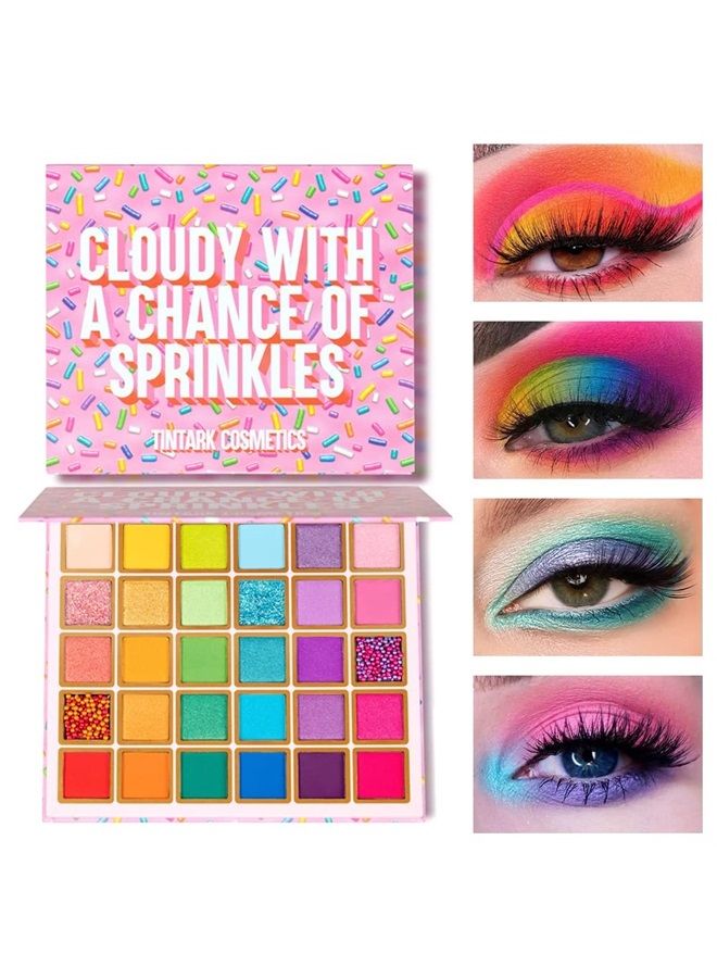 30 Colors Makeup Eyeshadow Palette for Beauty & Matte Metallic Shimmer Pearl Glitter Eye Shadow Pallet & Rainbow Colorful Eye Makeup for Girls & Highly Pigment Eyeshadow Cosmetics