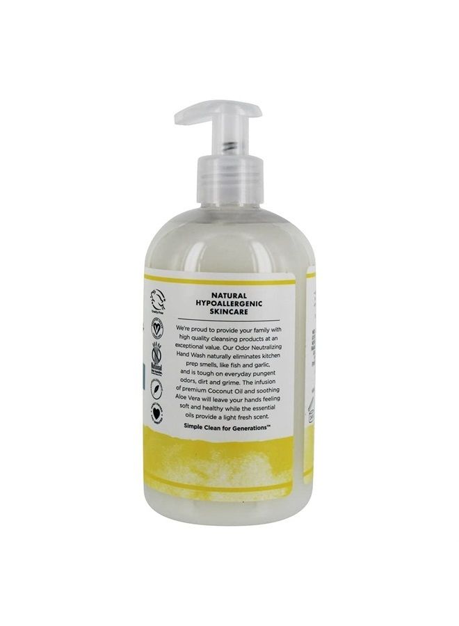 Odor-Neutralizing Clean Hand Soap Castile Liquid Soap Pump Bottle | Moisturizing & Hydrating Kitchen Hand Wash | Lemon & Eucalyptus Scent | 12 Fl Oz. Bottle