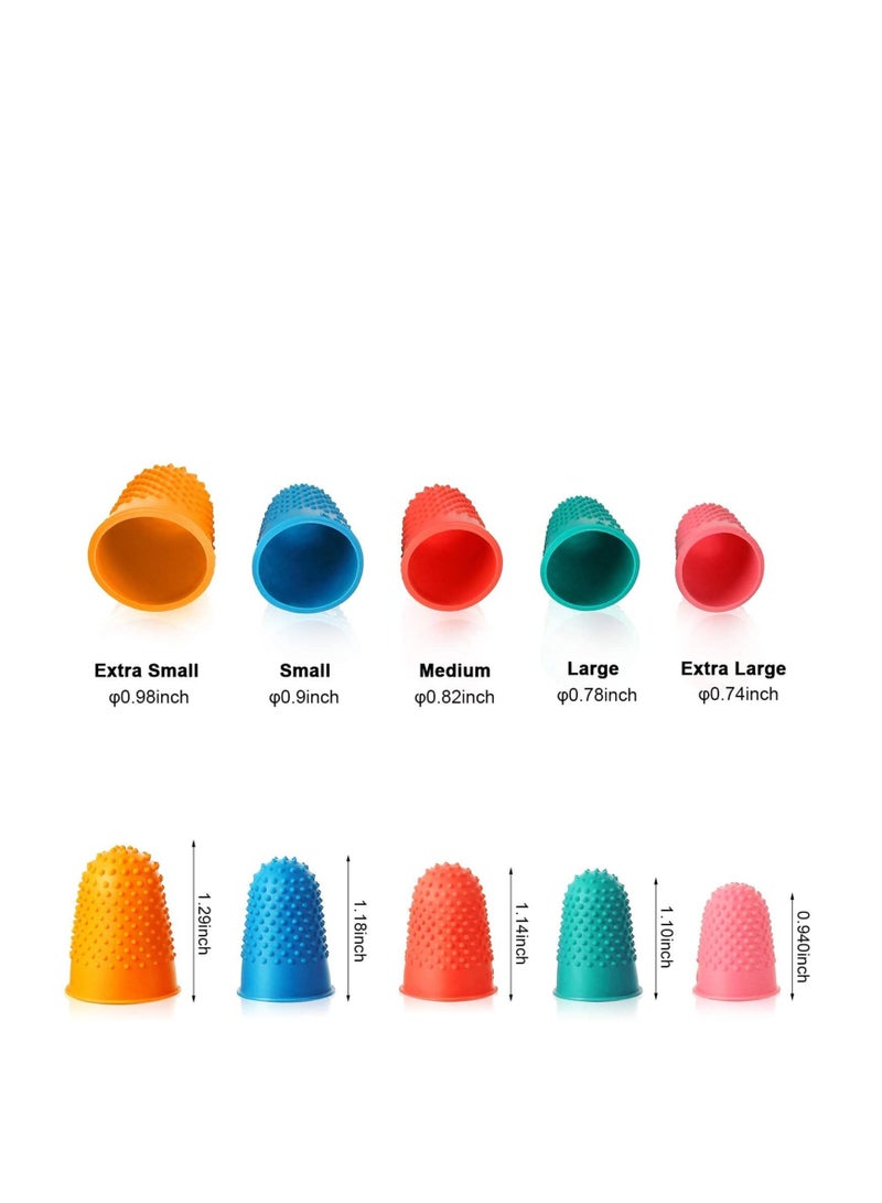 10 Pieces Rubber Finger Tips Finger Pads Grips Thick Reusable Finger Protector Fingertip Grips with a Box for Money Counting Collating Writing Sorting Task Hot Glue Sport Games