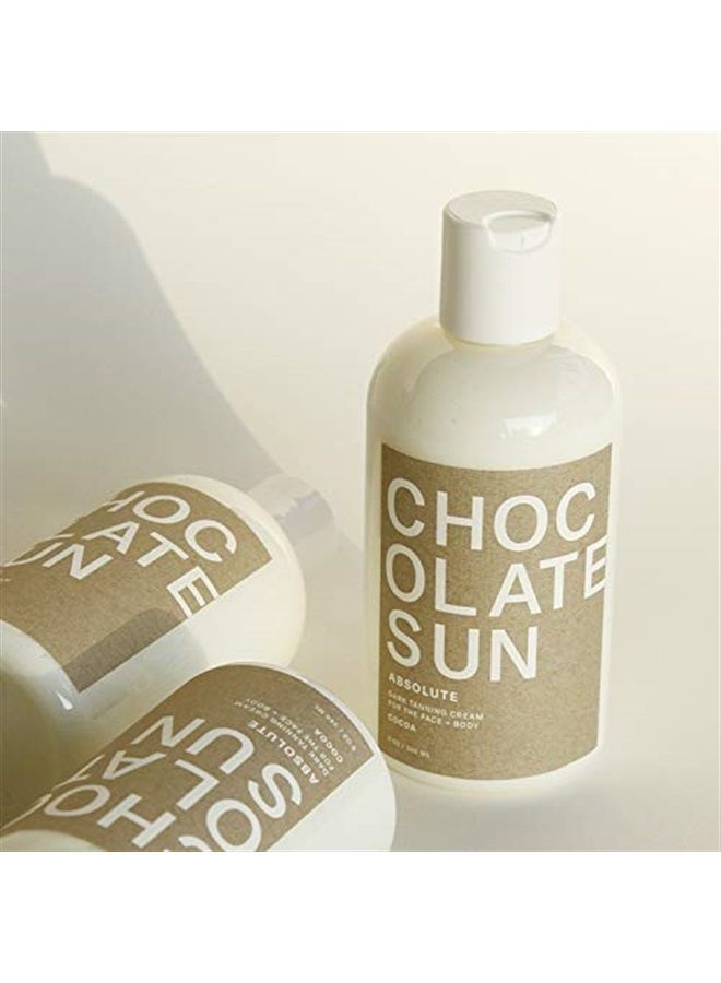 Organic Absolute Dark Tanning Cream Face & Body | Clean, Non-Toxic Sunless Tanning (Dark, 8 oz)