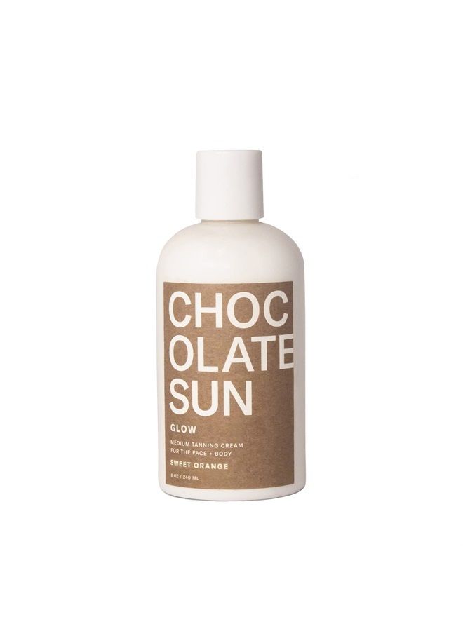 Organic Glow Medium Tanning Cream Face & Body | Clean, Non-Toxic Sunless Tanning (Medium, 8 oz)