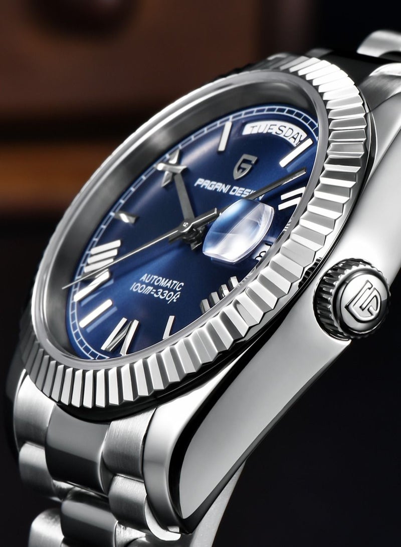 Men's Watches 36mm Automatic Deep Blue Stainless Steel Mechanical Business Sports Luxury Wrist Watch for Men PD-1752