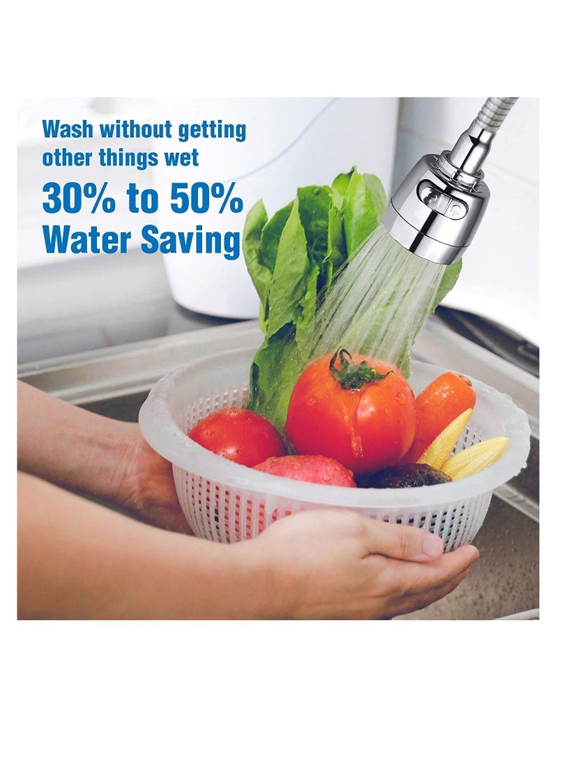 Kitchen Tap Spray Head Faucet Aerator Adapter-360° Swivel Faucet ABS Anti-Splash Faucet Sprayer Head Replacement-Flexible Faucet Sprayer Sink Nozzle Attachment with 2 Modes for Bathroom