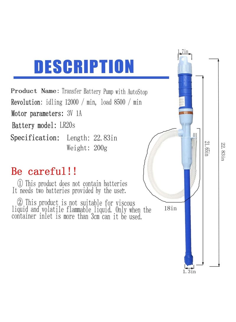 Portable Handheld Electric Siphon Pump for Gas Oil Water Fish Tank Battery Power