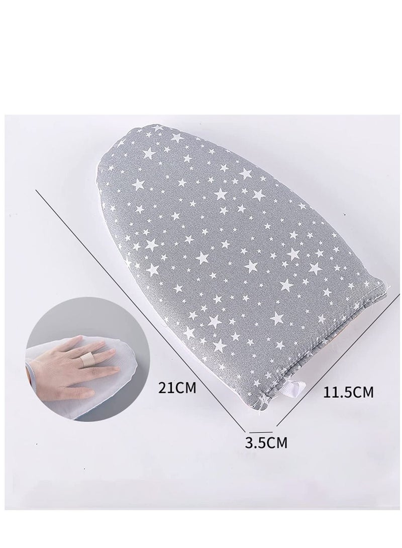 Garment Steamer Ironing Glove Waterproof Heat Resistant Anti Steam Mitt with Finger Loop Complete Care Protective Garment Steaming Mitt Accessories for Clothes (Grey stars)