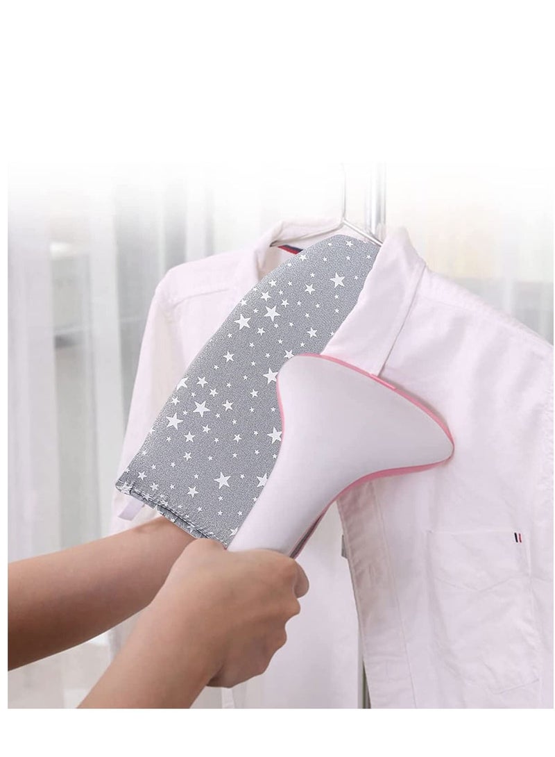 Garment Steamer Ironing Glove Waterproof Heat Resistant Anti Steam Mitt with Finger Loop Complete Care Protective Garment Steaming Mitt Accessories for Clothes (Grey stars)