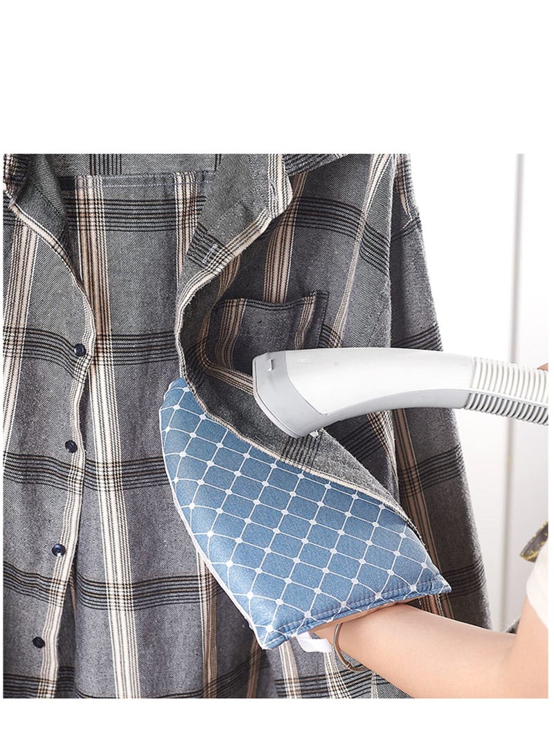 Garment Steamer Ironing Glove Waterproof Heat Resistant Anti Steam Mitt with Finger Loop Complete Care Protective Garment Steaming Mitt Accessories for Clothes (Blue)