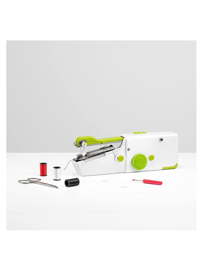 Handle Sewing Machine,Mini Portable Electric Handheld Sewing Machine,Quick Stitch Tool For Fabric Clothing Kids Cloth Pet Clothes(Green)