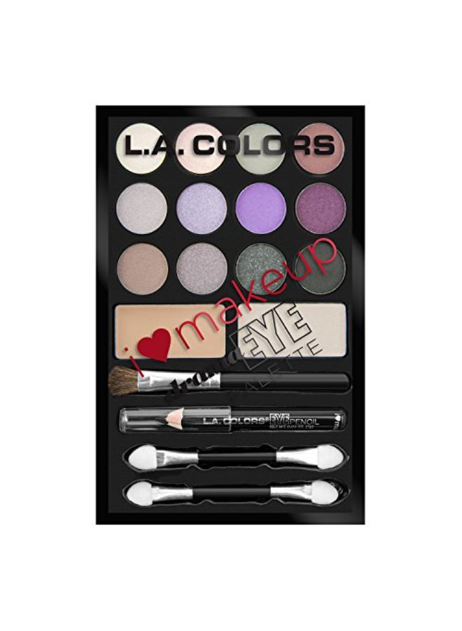 L.A Colors I Heart Makeup Eyeshadow Palette, Diva Pink And Purple, 24.6G
