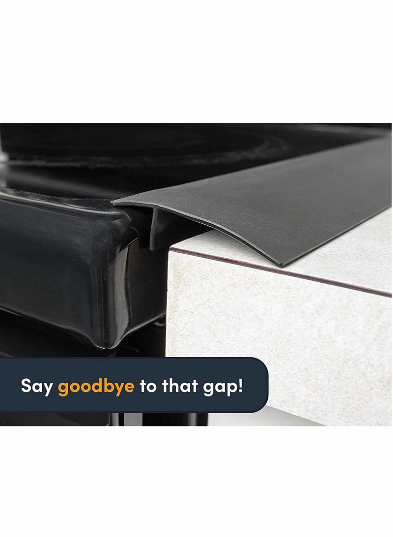 Silicone Stove Gap Covers (2 Pack), Heat Resistant Oven Gap Filler Seals Gaps Between Stovetop and Counter, Easy to Clean (25”)