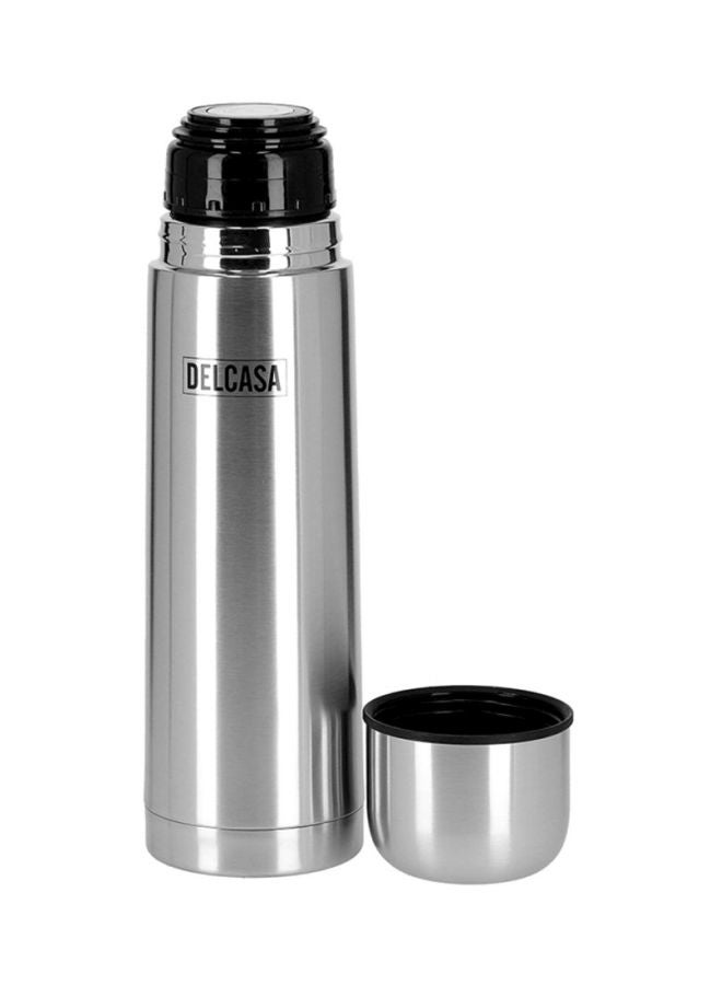 Stainless Steel Vacuum Water Bottle Silver/Black 1Liters