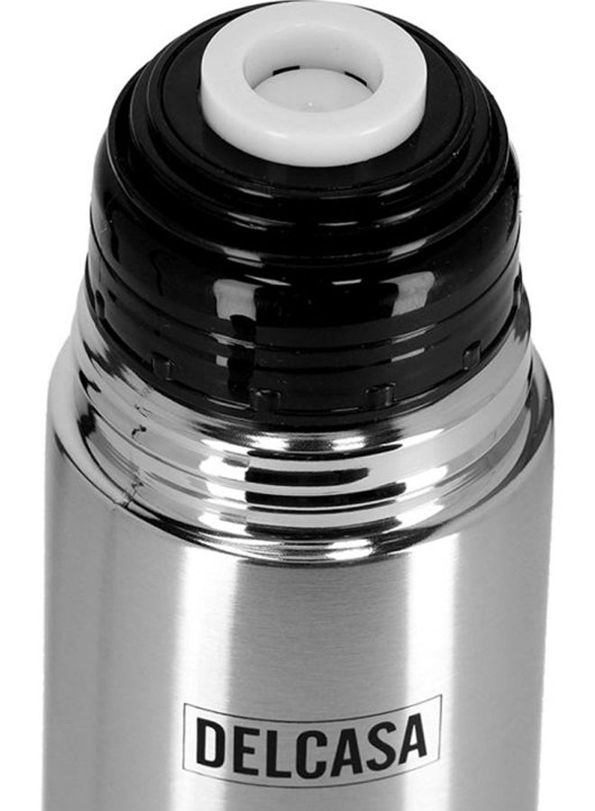 Stainless Steel Vacuum Water Bottle Silver/Black 1Liters