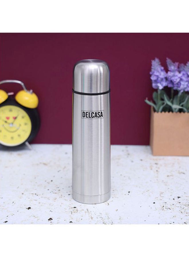 Stainless Steel Vacuum Water Bottle Silver/Black 1Liters