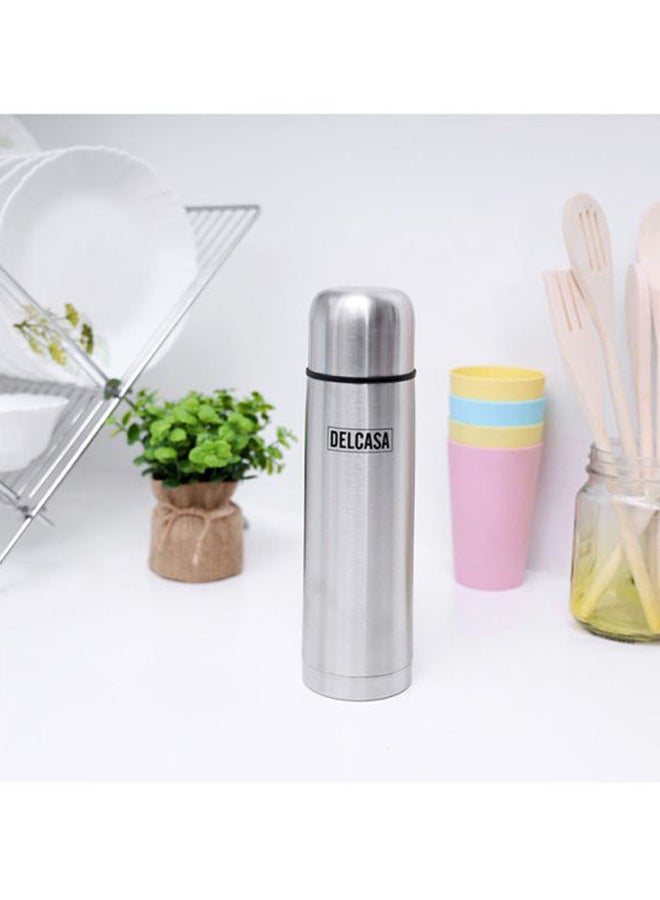 Stainless Steel Vacuum Water Bottle Silver/Black 1Liters