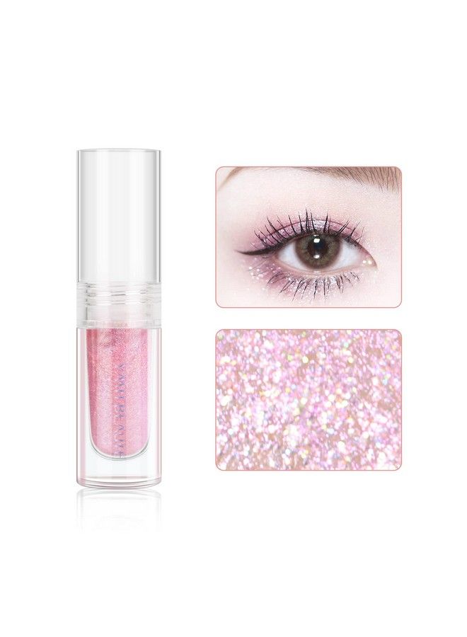 Liquid Glitter Eyeshadow Pigmented Long Lasting Quick Drying Easy to Apply Loose Glitter Glue for Eye Crystals Makeup (Peach and Purple Colorful Pearl 03)