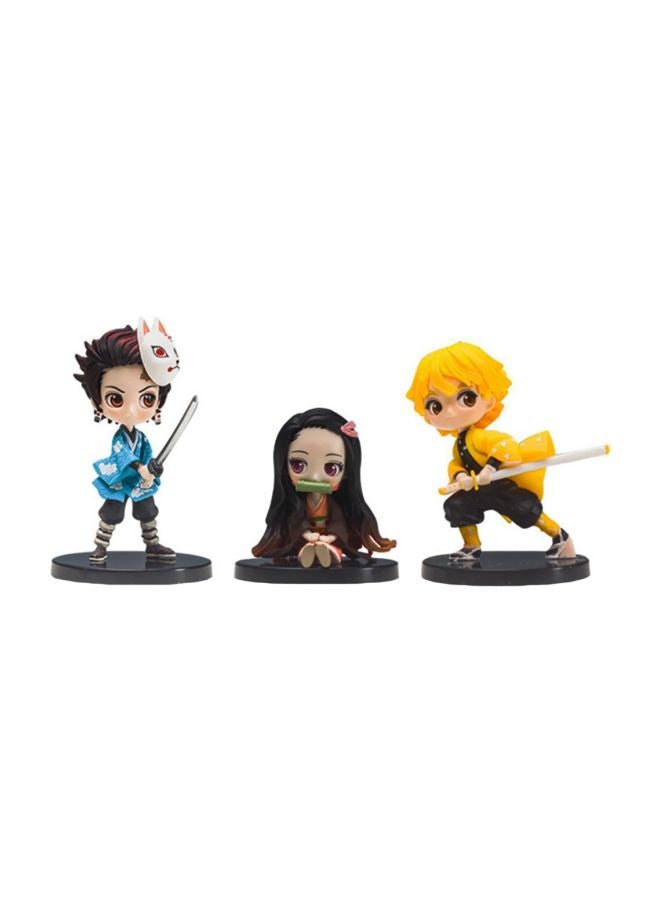 3-Piece Demon Slayer Statue Collectible Action Figure Model Set With Bases