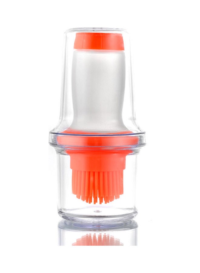 Heat Resistant Squeeze Silicone Oil Brush with Container Orange/White/Clear