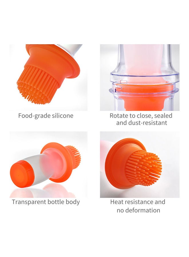 Heat Resistant Squeeze Silicone Oil Brush with Container Orange/White/Clear