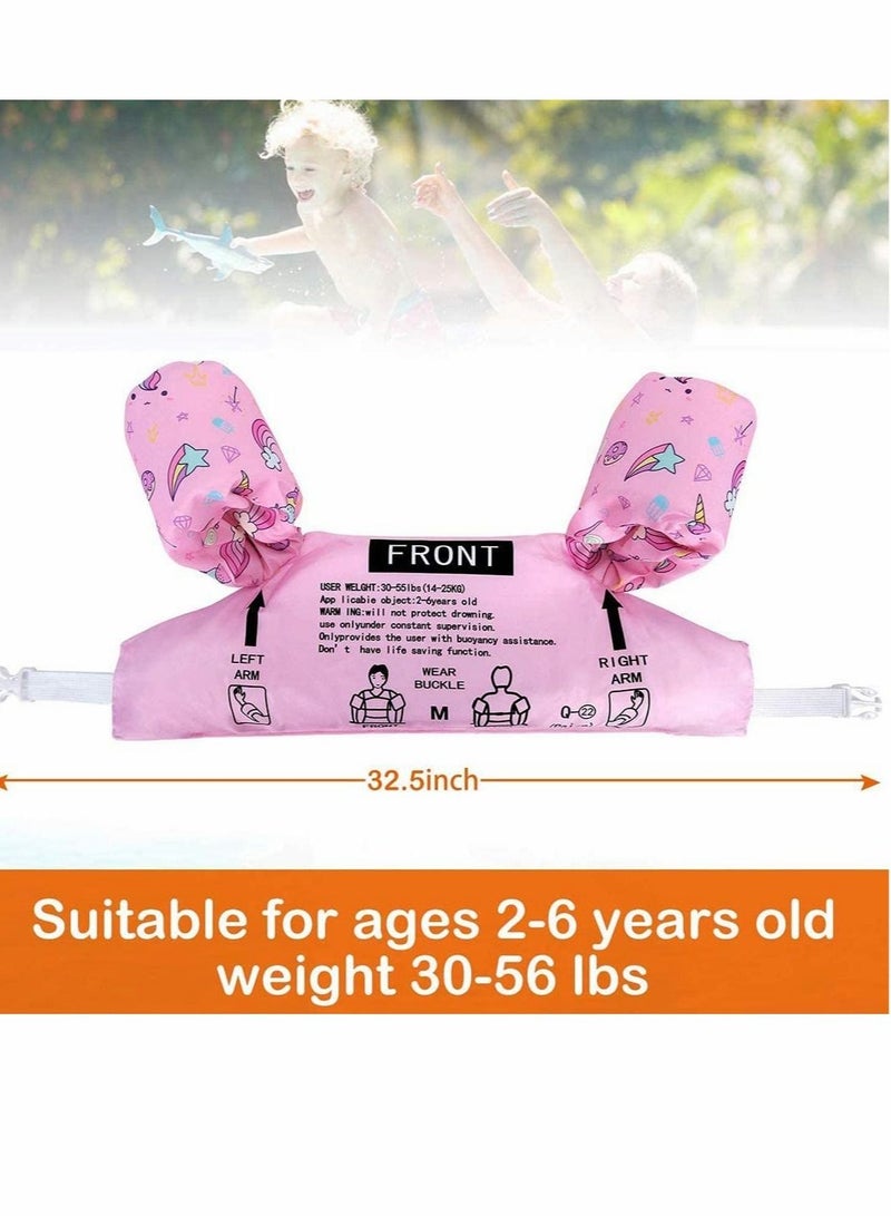 Toddler Swimming Float Vest, Arm Bands Kids Swim Vest with Shoulder Harness. Swim Training Jacket for 2-6 Years Old Boys Girls