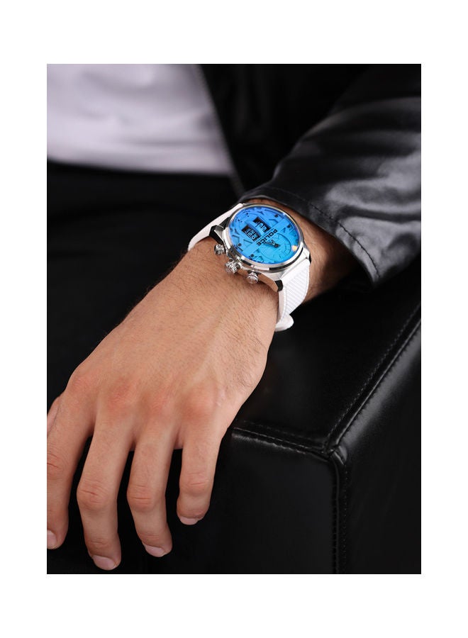 Men's Analog Round Shape Silicone Wrist Watch PEWJM0006506 - 44 Mm