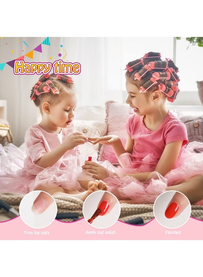 18 Rainbow Colors Kid Nail Polish Set For Girls Natural Safe Non Toxic Odorless Water Based Peel Off Quick Dry Nail Polish Super Sparkly For Party Birthday Gift