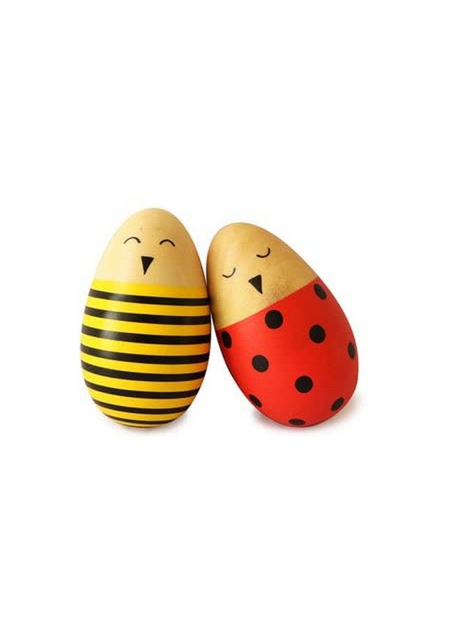 Wooden Egg Shakers (0 Years+)Discover Sounds & Enhance Senses (Lady Bug And Bee)