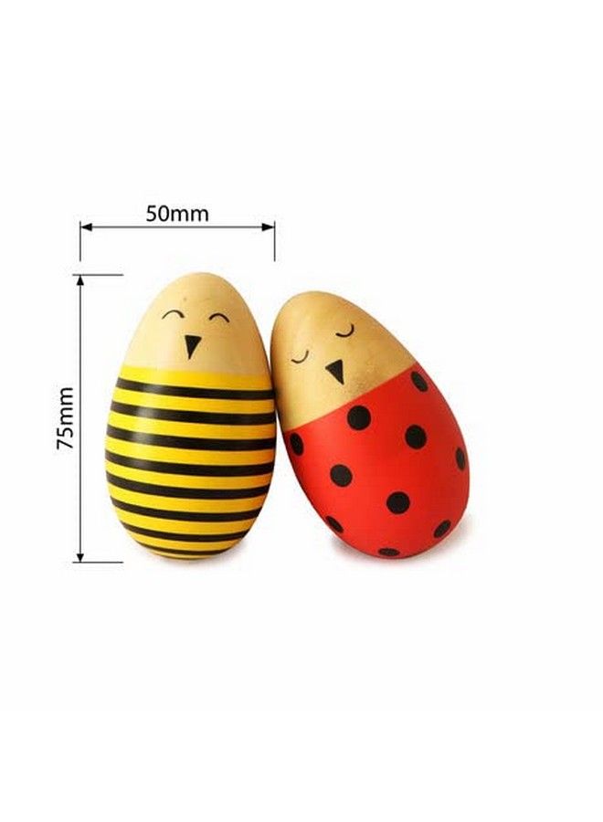 Wooden Egg Shakers (0 Years+)Discover Sounds & Enhance Senses (Lady Bug And Bee)