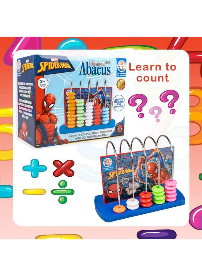 Educational Abacus Junior Spiderman For Counting Addition Subtraction ; Math'S Learning Early Educational Kit Toy For Kids 3+ Years