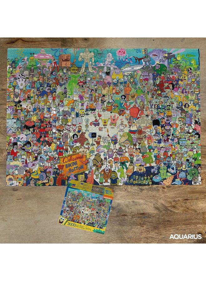 Spongebob Squarepants Puzzle (3000 Piece Jigsaw Puzzle) Officially Licensed Spongebob Merchandise & Collectibles Glare Free Precision Fit 32 X 45 Inches