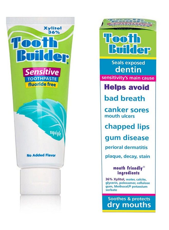 Tooth Builder Sls Free Toothpaste (Stops Tooth Sensitivity) Prevents Canker Sores Cavities Perioral Dermatitis Bad Breath Chapped Lips 4 Oz 1 Pack