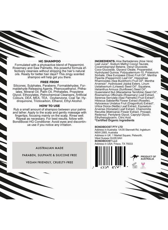 Hg Duo Shampoo + Conditioner Bundle [1014Fl Oz Each] Improves Appearance For Thinning Hair Volumizing + Hydrating + Nourishing Sulfate/Paraben Free For Women/Men Australian Made