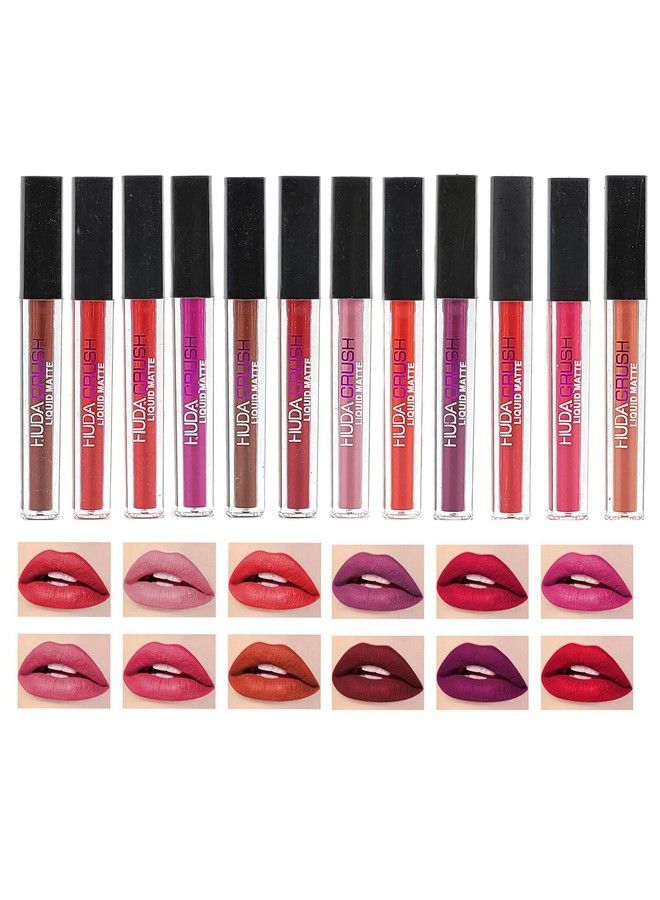 Beauty Creamy Matte Liquid Lipstick Set Of 12 Pcs Multicolor Lipsticks For Women