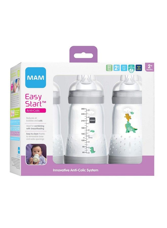 Easy Start Anticolic Bottle Baby Essentials Medium Flow Bottles With Silicone Nipple Unisex Baby Bottles Designs May Vary 9 Oz (3Count)