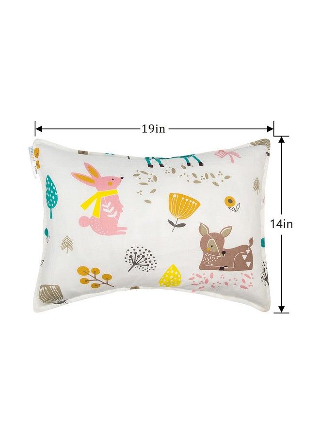 Toddler Pillowcases Cotton Pillow Cover Fits 14X19 Or 13 X 18 Kids Bedding Pillow 2 Pack Large Pillow Covers With Envelope For Babies Children Boys Girls Sleeping And Travel