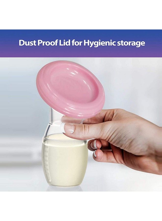 Premium Breast Milk Catcher Saver Pump 100% Silicone With Lid & Suction Base