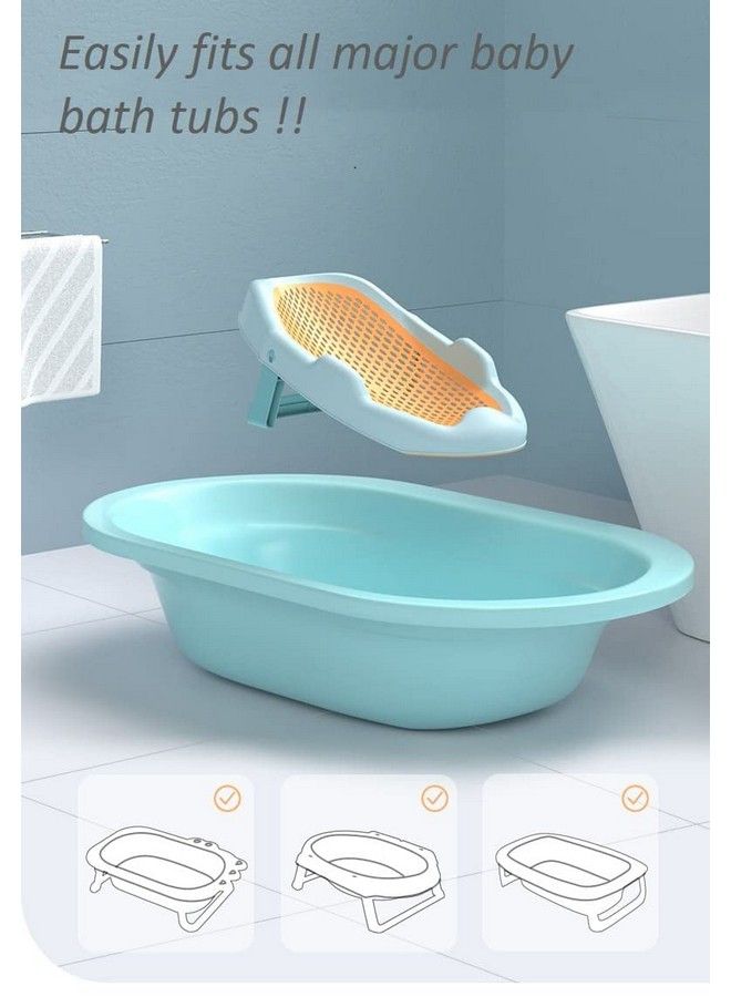 Baby Bath Tub Seat Chair Supporter Foldable Support Baby Bath Chair (Blue)