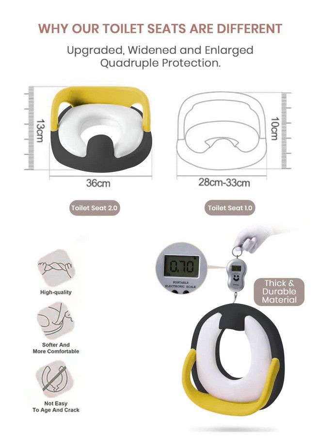 Baby Potty Training Seat ; Toddler Toilet Pot ; Toilet Training Chair For Kids ; Toddlerscomfortable Safe Cushioned Potty Seat For Western Toilet0 To 5 Years (Pottyseatyellowblack)