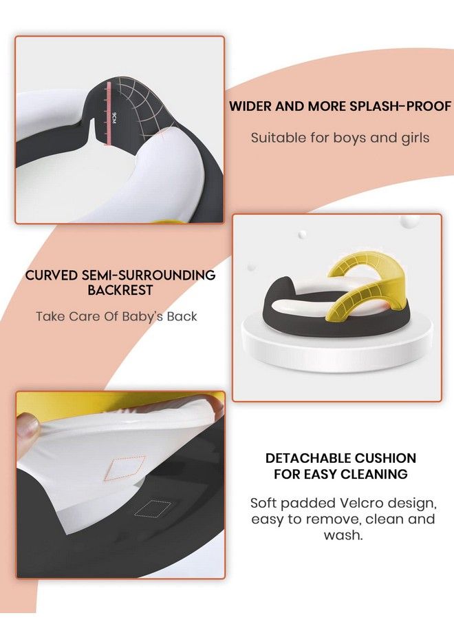 Baby Potty Training Seat ; Toddler Toilet Pot ; Toilet Training Chair For Kids ; Toddlerscomfortable Safe Cushioned Potty Seat For Western Toilet0 To 5 Years (Pottyseatyellowblack)