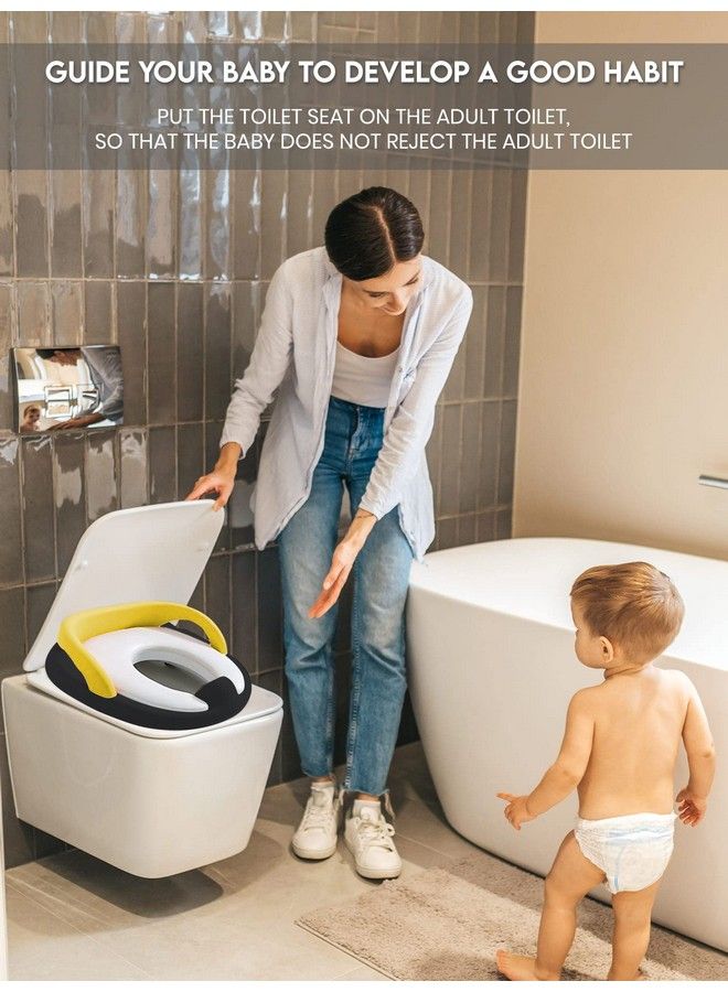 Baby Potty Training Seat ; Toddler Toilet Pot ; Toilet Training Chair For Kids ; Toddlerscomfortable Safe Cushioned Potty Seat For Western Toilet0 To 5 Years (Pottyseatyellowblack)