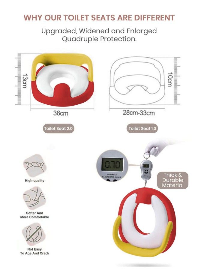 Baby Potty Training Seat ; Toddler Toilet Pot ; Toilet Training Chair For Kids ; Toddlerscomfortable Safe Cushioned Potty Seat For Western Toilet0 To 5 Years (Pottyseatredyellow)