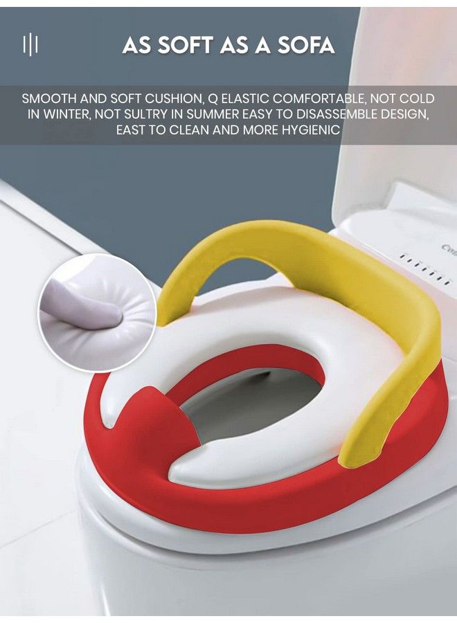 Baby Potty Training Seat ; Toddler Toilet Pot ; Toilet Training Chair For Kids ; Toddlerscomfortable Safe Cushioned Potty Seat For Western Toilet0 To 5 Years (Pottyseatredyellow)