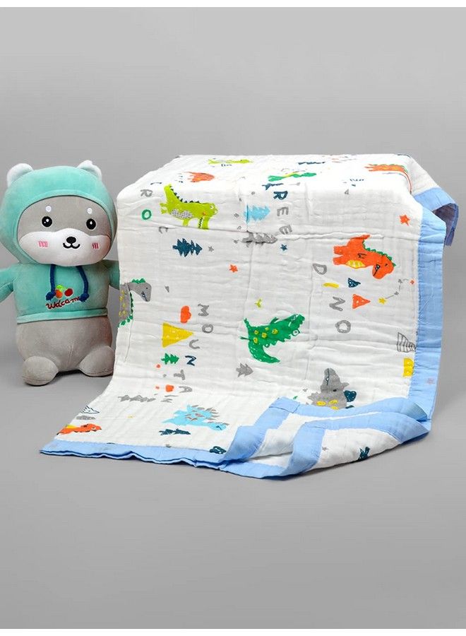 Baby Super Soft Absorbent Muslin 6 Layer Wash Towel 100X100 Cm(03 Years) Designer Printedelephant And 5 Wipes