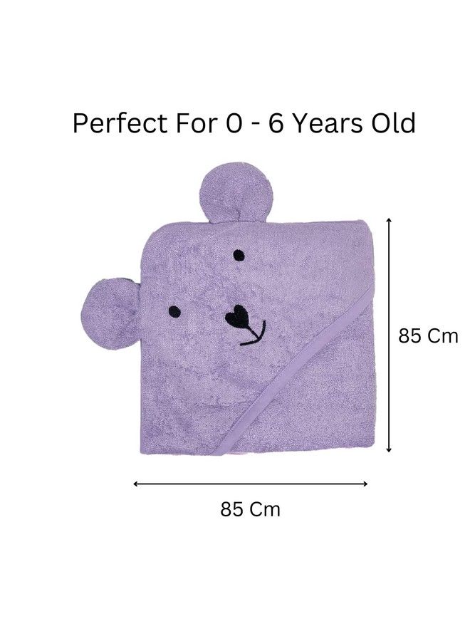 Hooded Bamboo Towel Cotton Towel For Kids 400 Gms 85 X 85 Cm Newborninfants And Toddlersuitable For Baby Gifts Pack Of 1Colour Purple