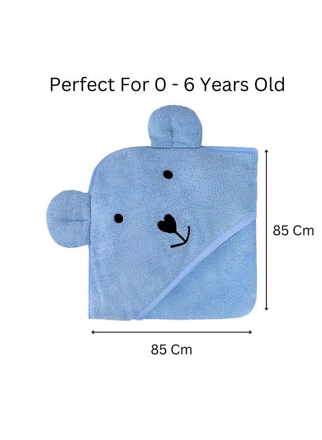 Hooded Bamboo Towel ; Cotton Towel For Kids ; 400 Gms 85X85 Cm ; Pack Of 1Blue Colour Newborninfants And Toddlersuitable For Baby Gifts (Blue)