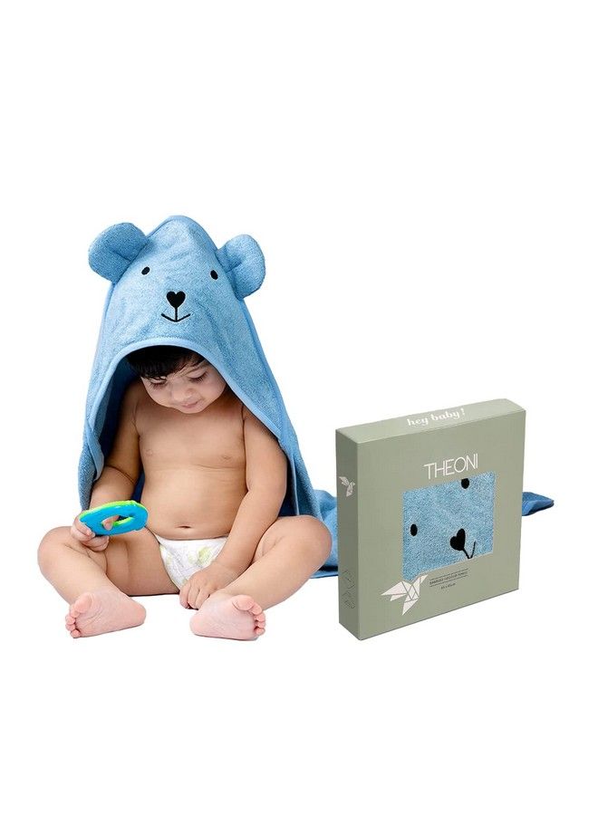 Hooded Bamboo Towel ; Cotton Towel For Kids ; 400 Gms 85X85 Cm ; Pack Of 1Blue Colour Newborninfants And Toddlersuitable For Baby Gifts (Blue)