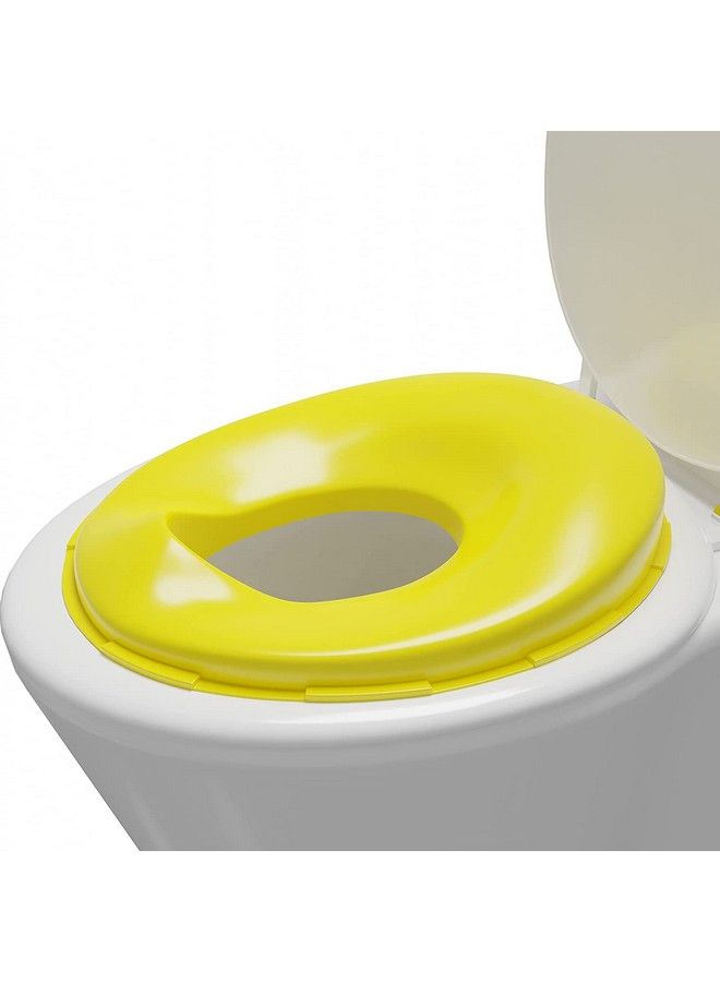 Baby Potty Training Toilet Seat For Boys And Girls Kids Nonslip With Splash Guard Fits Round & Oval Toilets Free Includes Storage Hook (Yellow)