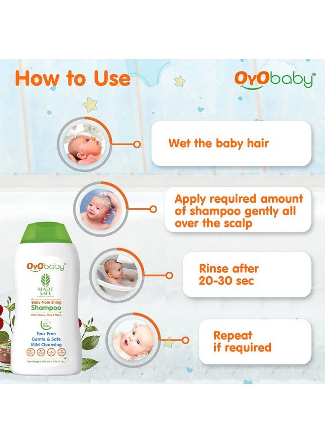 New Born Combo Baby Shampoo For Newborn Babies And Kachi Ghani Pure Mustard Oil For Baby Massage 200Ml Each