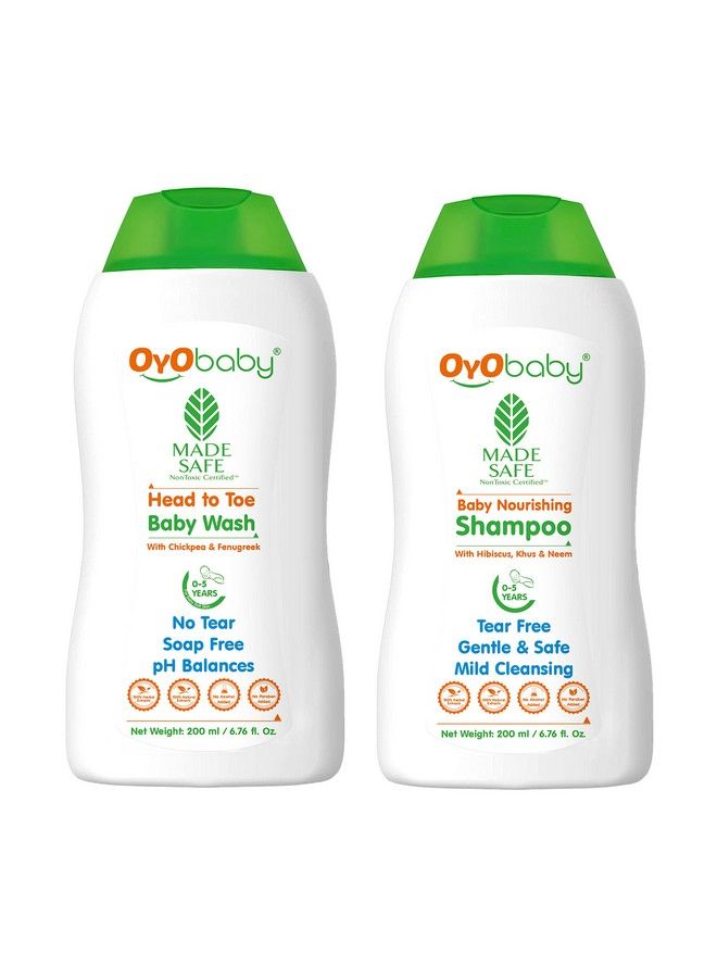 Combo Pack For New Bourn Baby Shampoo & Baby Wash 200 Ml Each