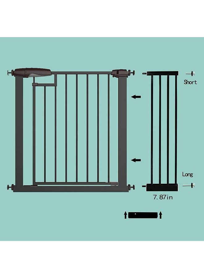 Auto Close Baby Safety Gate Extra Tall Durable Baby Fence Barrier Dog Gate With Easy Walkthru Child Gate ; Baby Gate For House Stairs Doorways ; Safety Gate For Kids (Extension 20Cm)